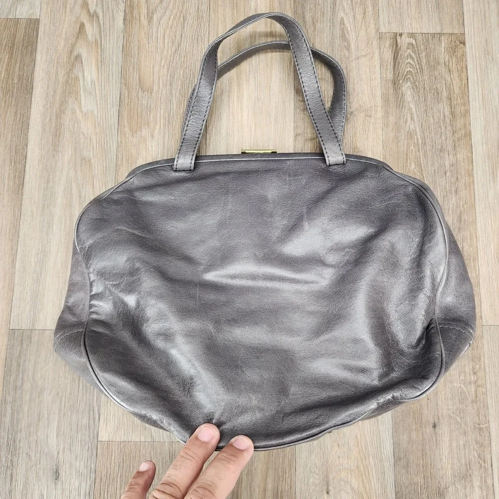 Cynthia‎ Rowley Women's Dark Gray Leather Satchel Handbag Shoulder Bag Purse